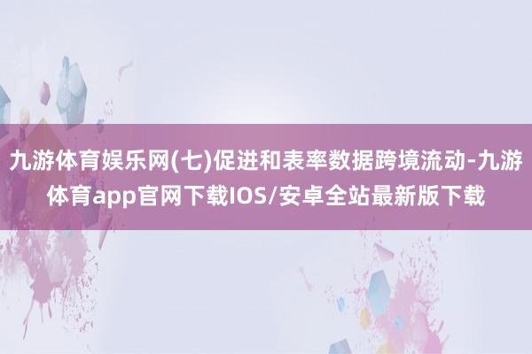 九游体育娱乐网(七)促进和表率数据跨境流动-九游体育app官网下载IOS/安卓全站最新版下载