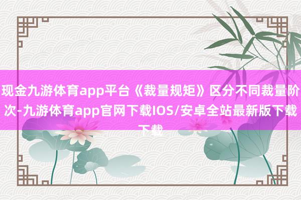 现金九游体育app平台《裁量规矩》区分不同裁量阶次-九游体育app官网下载IOS/安卓全站最新版下载